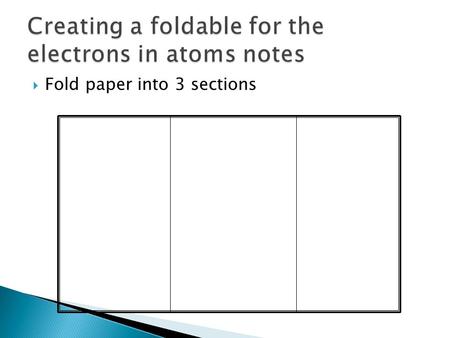 Creating a foldable for the electrons in atoms notes