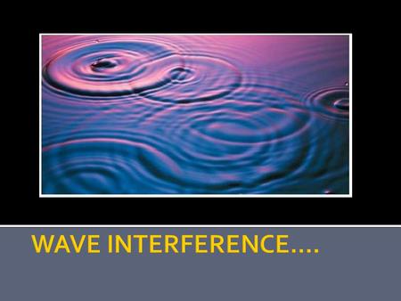 WAVE INTERFERENCE.....