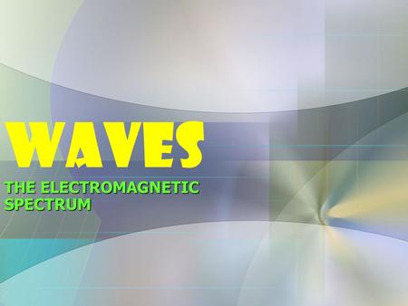 WAVES THE ELECTROMAGNETIC SPECTRUM. Waves are a method that enrgy uses to travel from one location to another Waves are the result of a vibration traveling.