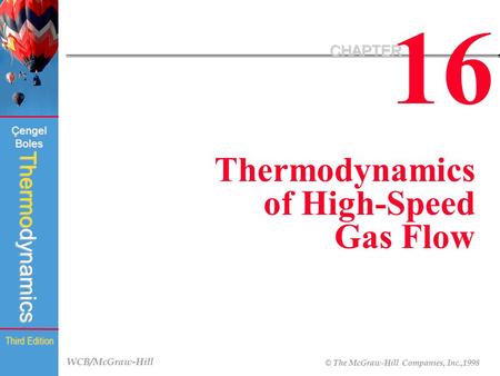 16 CHAPTER Thermodynamics of High-Speed Gas Flow.