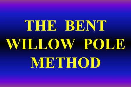 THE BENT WILLOW POLE METHOD. BIOENGINEERING: The use of living plant materials to stabilize streambanks Most bioengineering gives Mother Nature a jump.