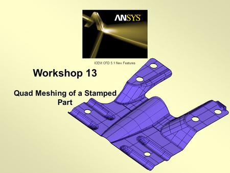Workshop 13 Quad Meshing of a Stamped Part