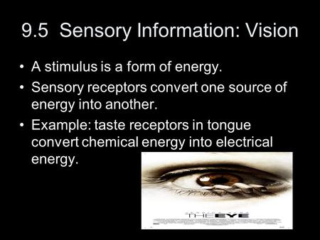 9.5 Sensory Information: Vision