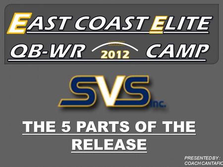 THE 5 PARTS OF THE RELEASE PRESENTED BY : COACH CANTAFIO.