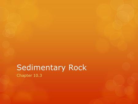 Sedimentary Rock Chapter 10.3.