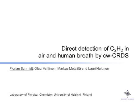 Direct detection of C2H2 in air and human breath by cw-CRDS