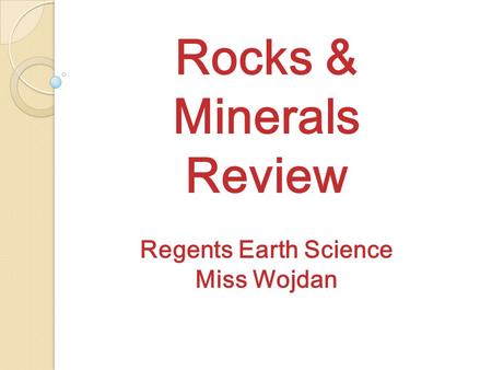 Rocks & Minerals Review