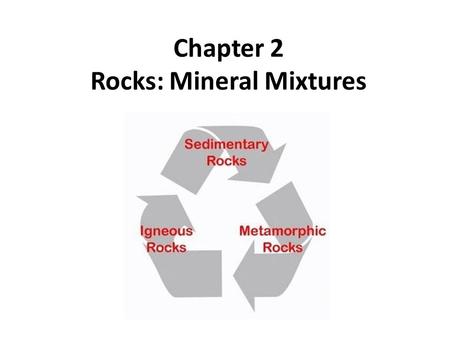 Chapter 2 Rocks: Mineral Mixtures