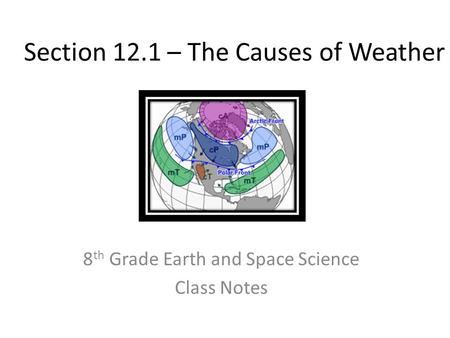 Section 12.1 – The Causes of Weather