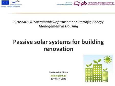 Passive solar systems for building renovation