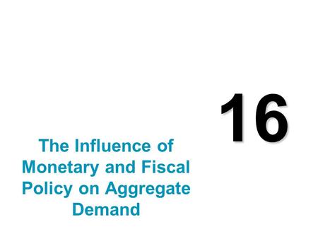 The Influence of Monetary and Fiscal Policy on Aggregate Demand