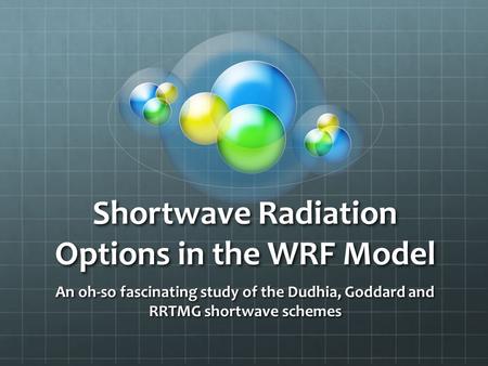 Shortwave Radiation Options in the WRF Model
