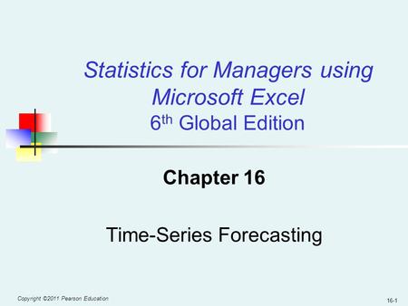 Chapter 16 Time-Series Forecasting