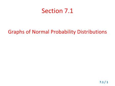Graphs of Normal Probability Distributions