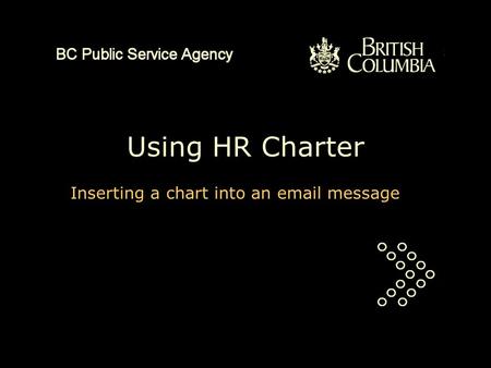 Using HR Charter Inserting a chart into an email message.