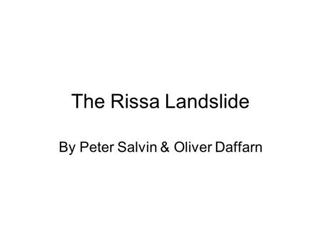 The Rissa Landslide By Peter Salvin & Oliver Daffarn.