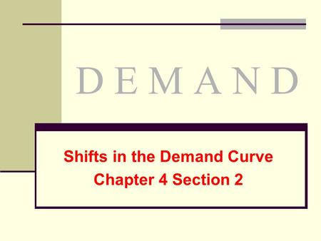 Shifts in the Demand Curve Chapter 4 Section 2