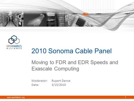 Moving to FDR and EDR Speeds and Exascale Computing