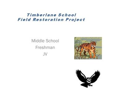 Timberlane School Field Restoration Project Middle School Freshman JV.