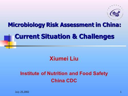 Microbiology Risk Assessment in China: Current Situation & Challenges