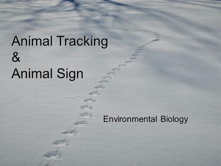 Animal Tracking & Animal Sign Environmental Biology.