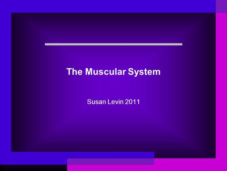 The Muscular System Susan Levin 2011.