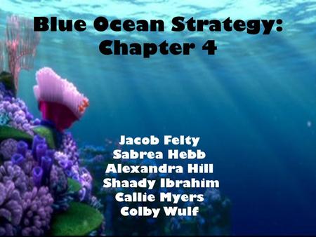Blue Ocean Strategy: Chapter 4 Jacob Felty Sabrea Hebb Alexandra Hill Shaady Ibrahim Callie Myers Colby Wulf.