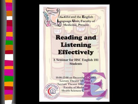 Reading Skills English 181 Benefits Increased reading rate More comprehension Improved grammar Bigger vocabulary Better writing Higher test scores.