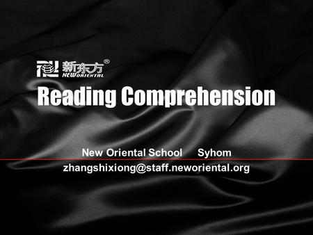Reading Comprehension New Oriental School Syhom