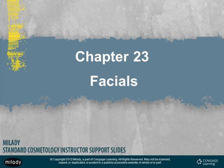 Chapter 23 Facials.