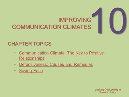 Improving communication Climates