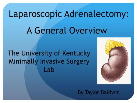 Laparoscopic Adrenalectomy: