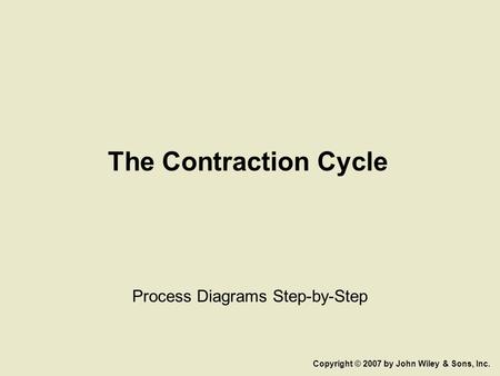The Contraction Cycle Process Diagrams Step-by-Step Copyright © 2007 by John Wiley & Sons, Inc.