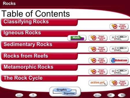 Table of Contents Classifying Rocks Igneous Rocks Sedimentary Rocks