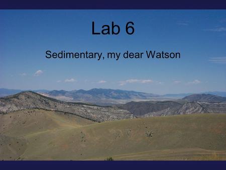 Sedimentary, my dear Watson