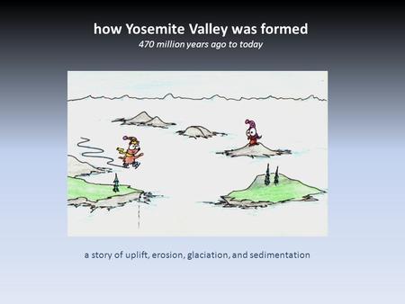 How Yosemite Valley was formed 470 million years ago to today a story of uplift, erosion, glaciation, and sedimentation.