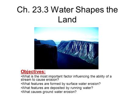 Ch Water Shapes the Land