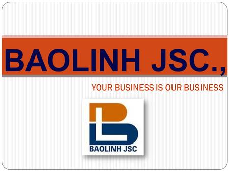 BAOLINH JSC., YOUR BUSINESS IS OUR BUSINESS.
