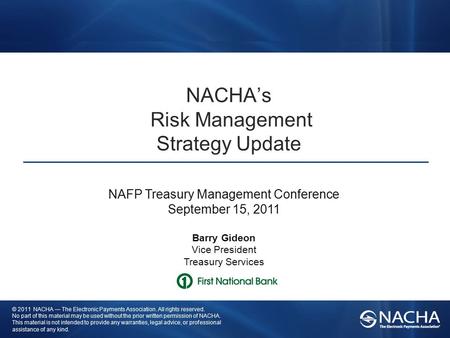 NACHA’s Risk Management Strategy Update