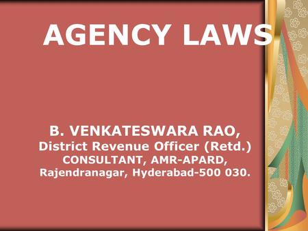 District Revenue Officer (Retd.) Rajendranagar, Hyderabad
