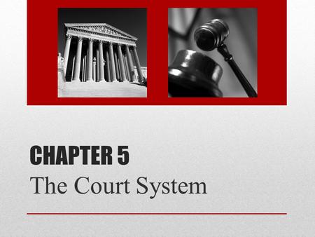 Chapter 5 The Court System.