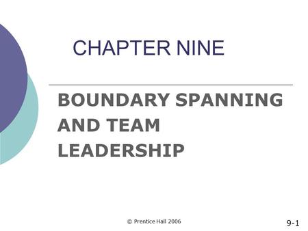 BOUNDARY SPANNING AND TEAM LEADERSHIP