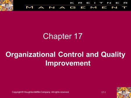 Organizational Control and Quality Improvement