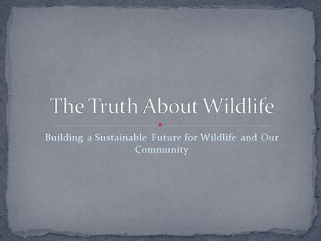 Building a Sustainable Future for Wildlife and Our Community.