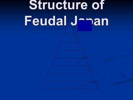 Structure of Feudal Japan. EMPEROR Emperor Emperor and imperial family highest on social ladder Religious leader Direct descendant of Amaturasu Omikami.