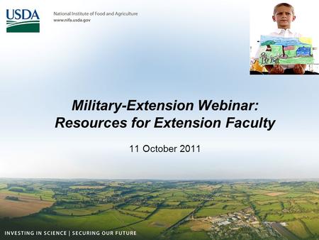 Military-Extension Webinar: Resources for Extension Faculty 11 October 2011.