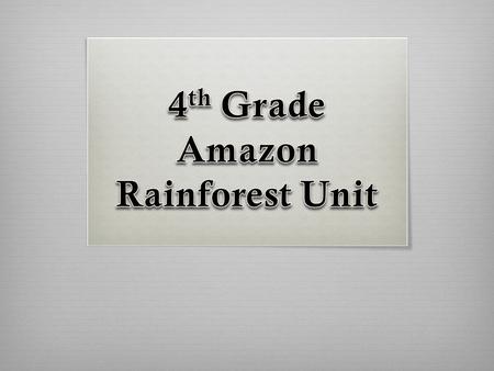 Unit Goals 1.To familiarize you with maps and locations of rainforests and specifically the Amazon Rainforest. 2.To help you identify the different.