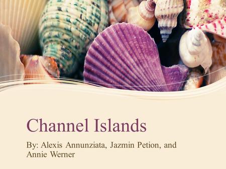 Channel Islands By: Alexis Annunziata, Jazmin Petion, and Annie Werner.