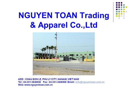 NGUYEN TOAN Trading & Apparel Co.,Ltd
