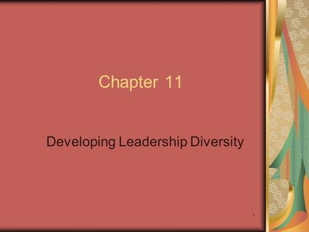 Developing Leadership Diversity